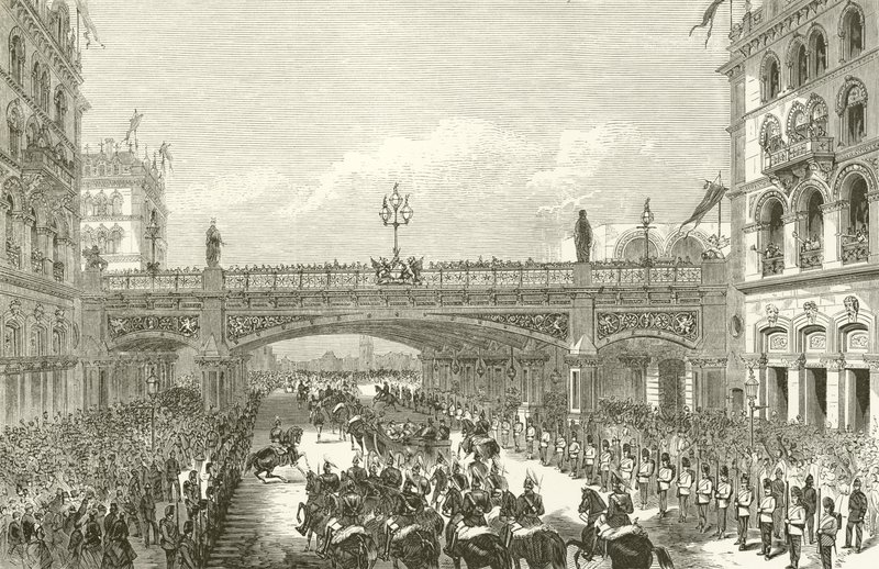 महारानी विक्टोरिया ने होलबॉर्न वियाडक्ट खोला, 1869 द्वारा अंग्रेजी स्कूल
