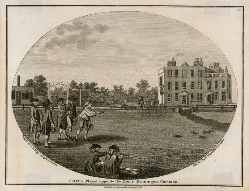1788 में क्विट्स, हॉर्न्स, केनिंगटन कॉमन के विपरीत खेला गया द्वारा अंग्रेजी स्कूल