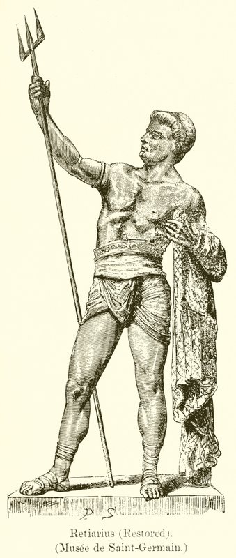 Retiarius (Restored). (Musee de Saint-Germain)  द्वारा अंग्रेजी स्कूल