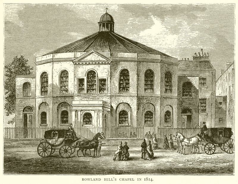 1814 में रोलैंड हिल्स चैपल द्वारा अंग्रेजी स्कूल