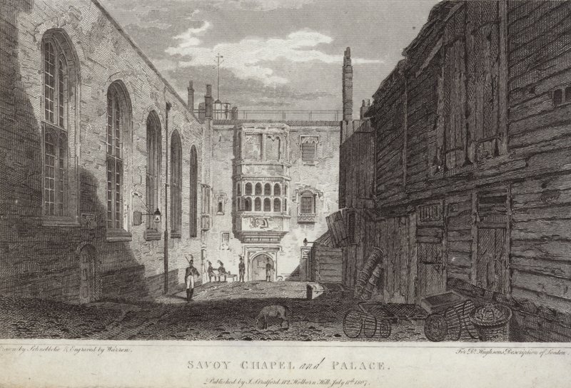 सवॉय चैपल और पैलेस, लंदन, 1807 द्वारा अंग्रेजी स्कूल