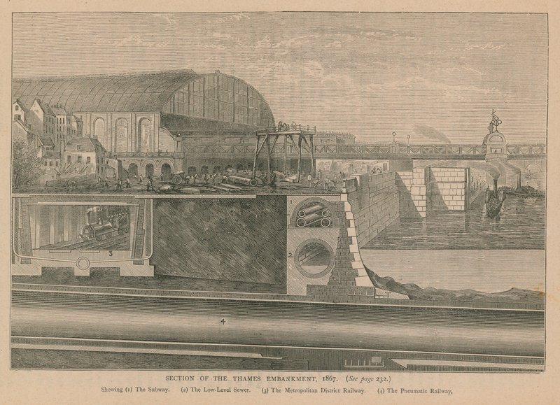 टेम्स तटबंध, 1867 की धारा द्वारा अंग्रेजी स्कूल