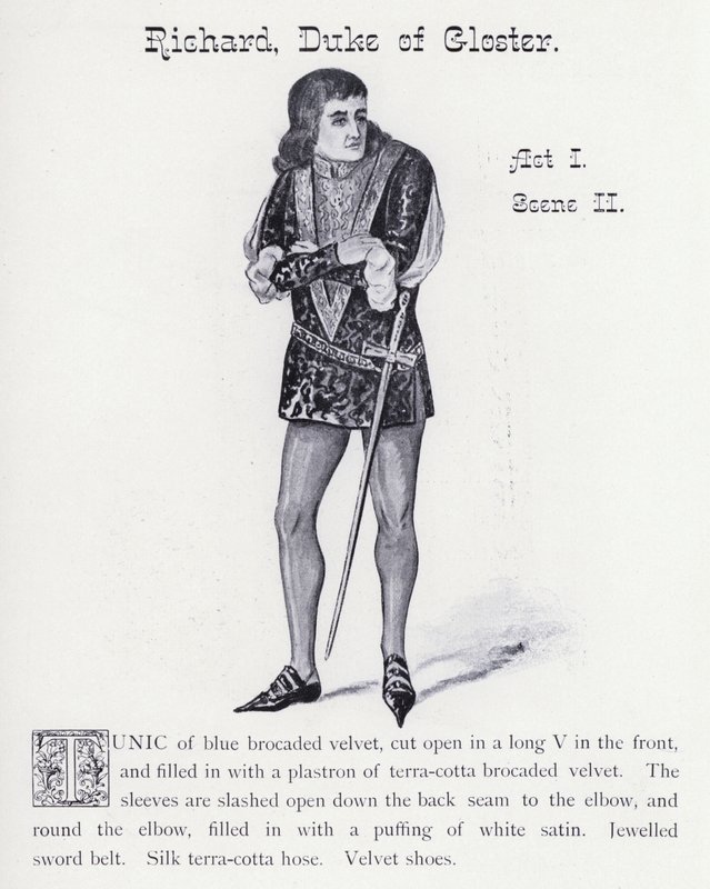 शेक्सपियर के राजा रिचर्ड III: रिचर्ड, ड्यूक ऑफ ग्लोस्टर, एक्ट I, सीन II (लिथो) द्वारा अंग्रेजी स्कूल
