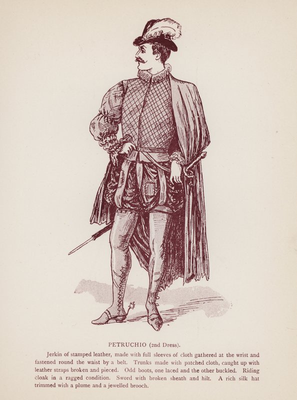 शेक्सपियर की टैमिंग ऑफ द क्रू: पेट्रुचियो, दूसरी पोशाक (लिथो) द्वारा अंग्रेजी स्कूल