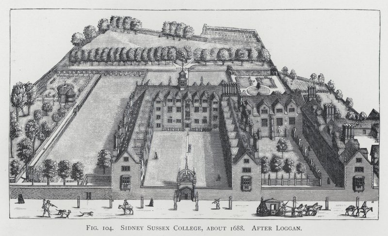 लोगगन (उत्कीर्णन) के बाद सिडनी ससेक्स कॉलेज, लगभग 1688 द्वारा अंग्रेजी स्कूल