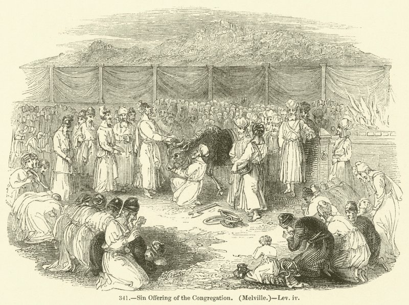 मण्डली का पापबलि, मेलविल, लैव्यव्यवस्था iv (उत्कीर्णन) द्वारा अंग्रेजी स्कूल