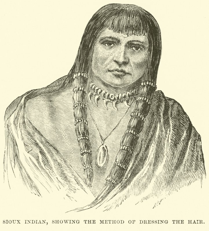 Sioux Indian, बालों को सँवारने की विधि दिखा रहा है द्वारा अंग्रेजी स्कूल