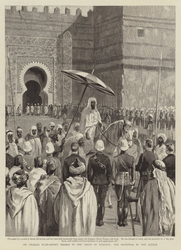 सर चार्ल्स यूआन-स्मिथ का मिशन ऑफ़ द मोरक्को, सुल्तान द्वारा रिसेप्शन द्वारा अंग्रेजी स्कूल