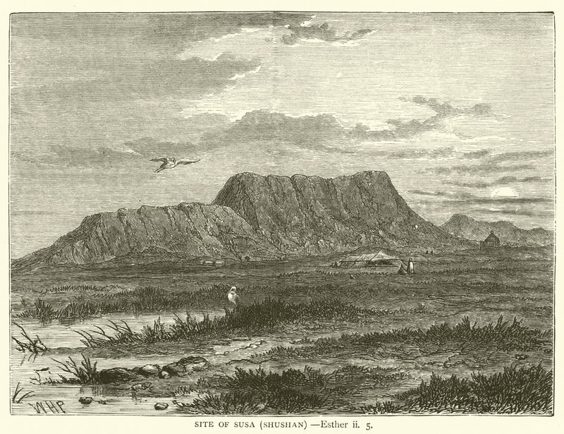 सुसा की साइट (शुशन), एस्तेर, ii, 5 (उत्कीर्णन) द्वारा अंग्रेजी स्कूल