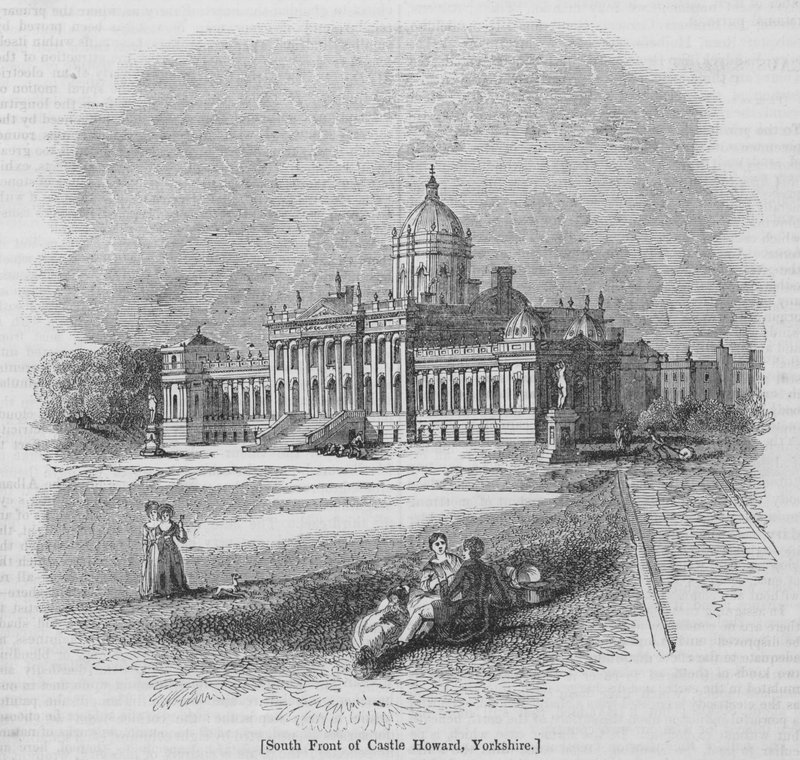 कैसल हॉवर्ड के दक्षिण मोर्चा, यॉर्कशायर (उत्कीर्णन) द्वारा अंग्रेजी स्कूल