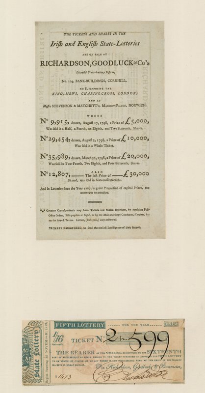 राज्य लॉटरी, 1812 द्वारा अंग्रेजी स्कूल