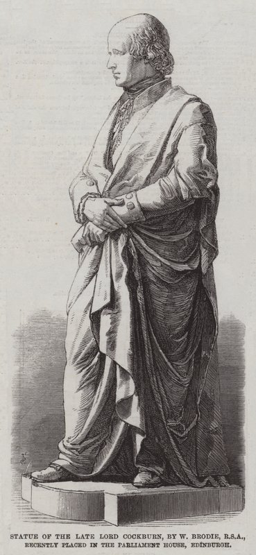 डब्ल्यू ब्रॉडी, आरएसए द्वारा स्वर्गीय लॉर्ड कॉकबर्न की प्रतिमा, हाल ही में संसद भवन, एडिनबर्ग (उत्कीर्णन) में रखी गई है द्वारा अंग्रेजी स्कूल