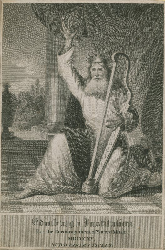 1815 के पवित्र संगीत के प्रोत्साहन के लिए एडिनबर्ग इंस्टीट्यूशन के लिए टिकटों की सदस्यता द्वारा अंग्रेजी स्कूल