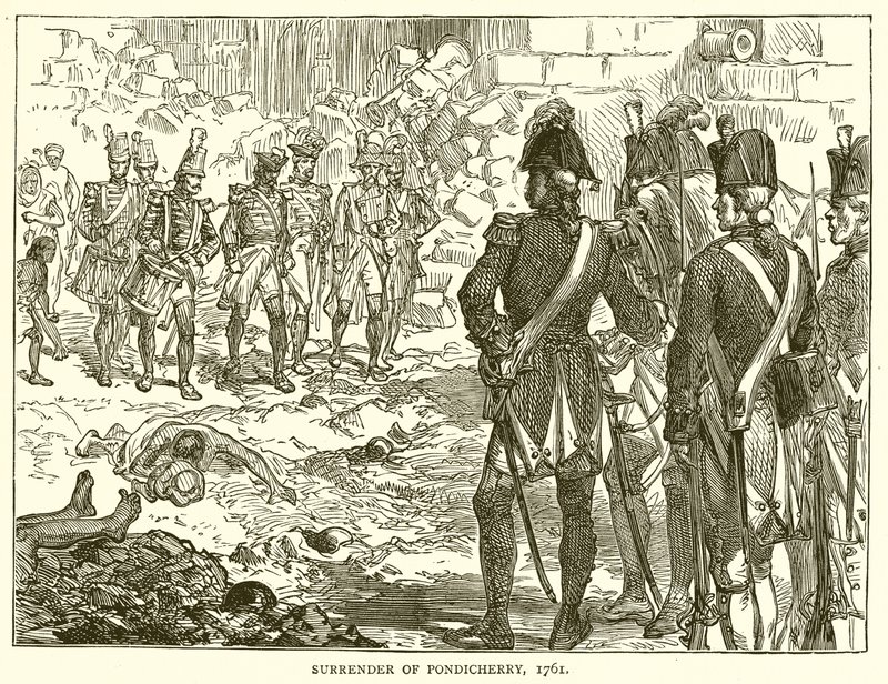 पांडिचेरी का आत्मसमर्पण, 1761 द्वारा अंग्रेजी स्कूल
