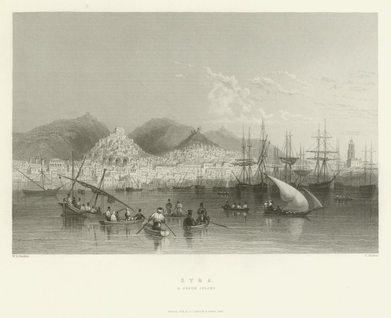 साइरा, एक ग्रीक द्वीप, 1837 द्वारा अंग्रेजी स्कूल