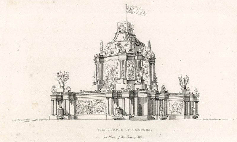 1814 की शांति का जश्न मनाने के लिए कॉनकॉर्ड का मंदिर द्वारा अंग्रेजी स्कूल