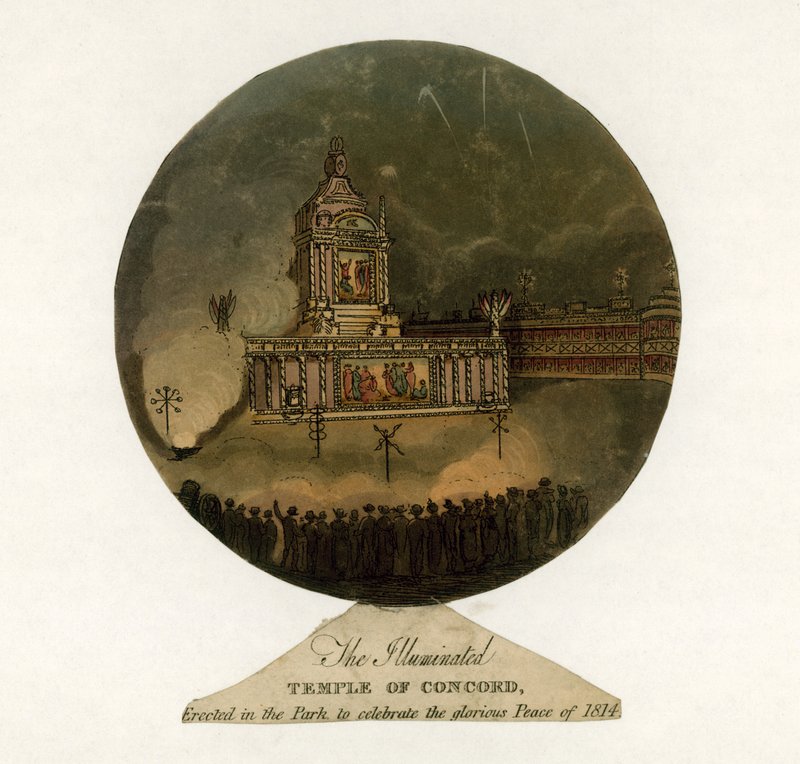 1814 की शांति का जश्न मनाने के लिए कॉनकॉर्ड का मंदिर द्वारा अंग्रेजी स्कूल
