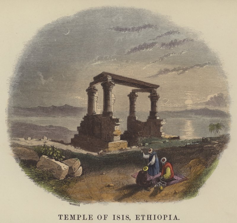 आइसिस का मंदिर, इथियोपिया (रंगीन उत्कीर्णन) द्वारा अंग्रेजी स्कूल