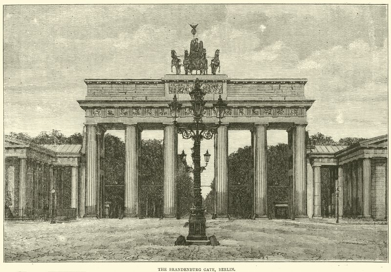 ब्रैंडेनबर्ग गेट, बर्लिन, 1870 द्वारा अंग्रेजी स्कूल