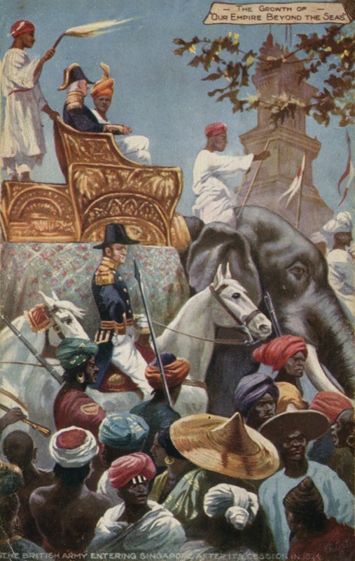 ब्रिटिश सेना 1824 में अपने कब्जे के बाद सिंगापुर में प्रवेश कर रही थी द्वारा अंग्रेजी स्कूल