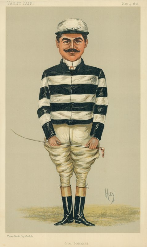 द काउंट डेला कैटेना, काउंट स्ट्रिकलैंड, 4 मई 1893, वैनिटी फेयर कार्टून द्वारा अंग्रेजी स्कूल