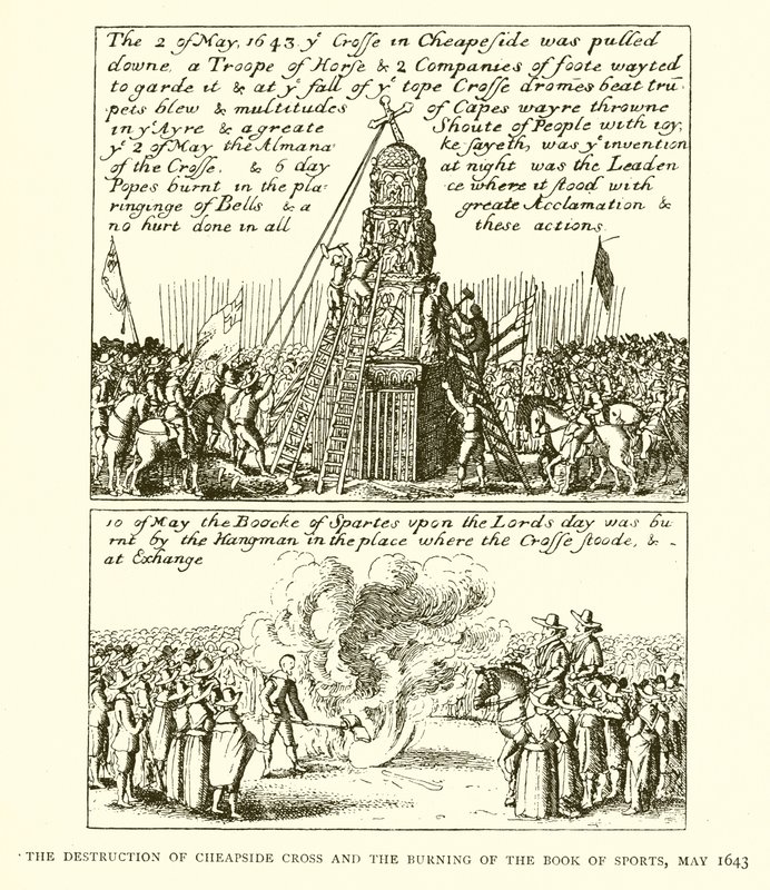 चेपसाइड क्रॉस का विनाश और खेल की पुस्तक का जलना, मई 1643 द्वारा अंग्रेजी स्कूल