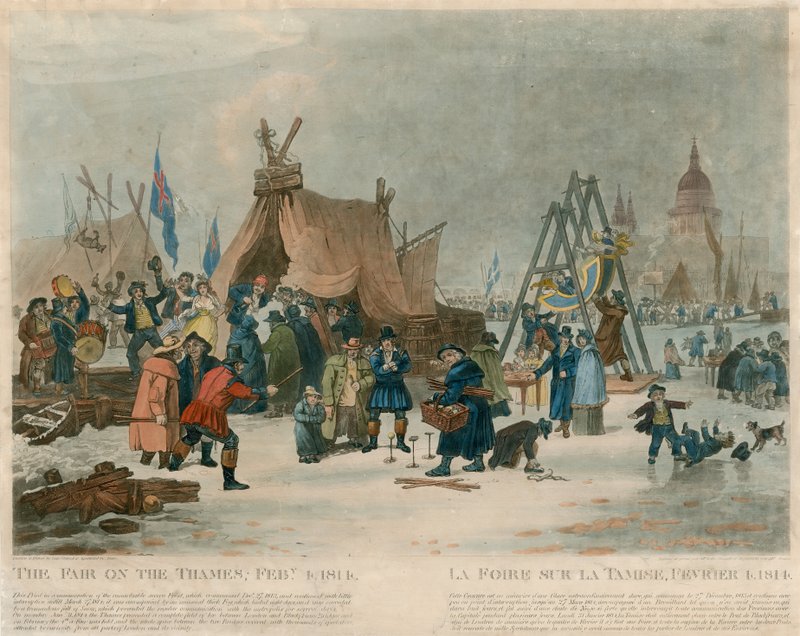 टेम्स पर मेला, 4 फरवरी 1814 द्वारा अंग्रेजी स्कूल