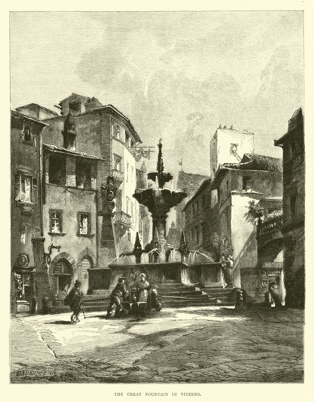 Viterbo में महान फव्वारा द्वारा अंग्रेजी स्कूल