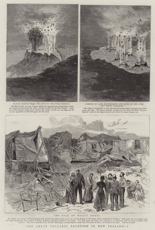 न्यूजीलैंड में महान ज्वालामुखी विस्फोट, मैं (उत्कीर्णन) द्वारा अंग्रेजी स्कूल