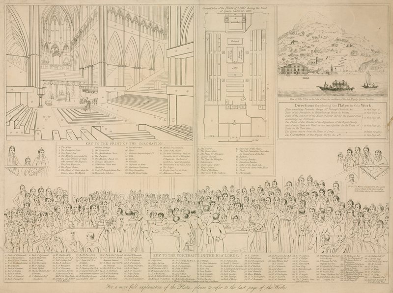 1820 में क्वीन कैरोलीन के परीक्षण के समय हाउस ऑफ लॉर्ड्स द्वारा अंग्रेजी स्कूल