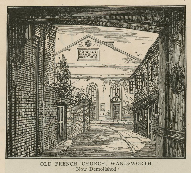 इंग्लैंड में Huguenots: पुराने फ्रांसीसी चर्च, Wandsworth द्वारा अंग्रेजी स्कूल