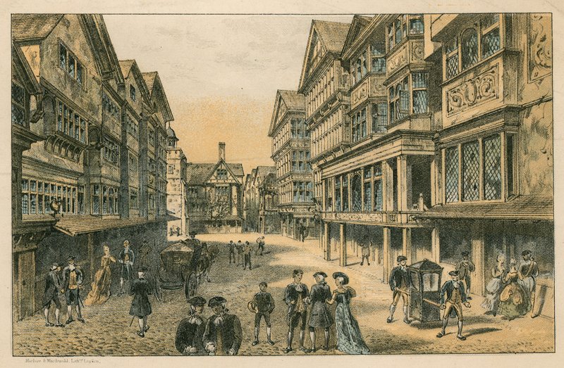 दक्षिण केंसिंग्टन में अंतर्राष्ट्रीय स्वास्थ्य प्रदर्शनी, 1884: लंदन की पुरानी सड़क द्वारा अंग्रेजी स्कूल