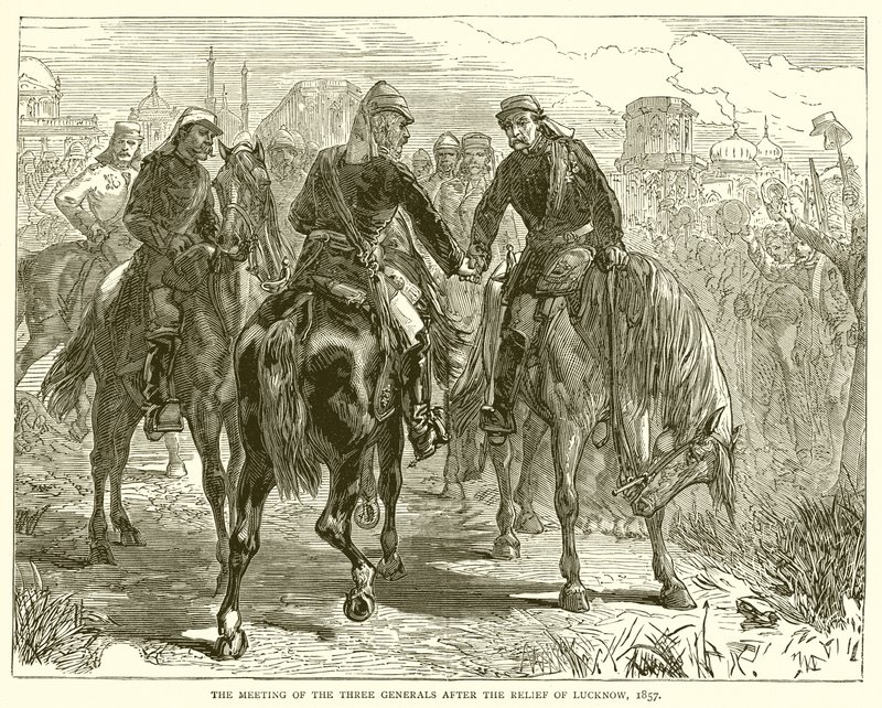 लखनऊ, 1857 की राहत के बाद तीन जनरलों की बैठक द्वारा अंग्रेजी स्कूल