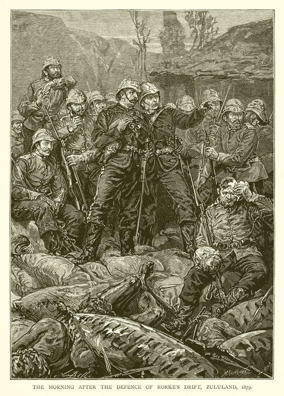सुबह की रक्षा के बाद रुर्क्स बहाव, ज़ूलुलैंड, 1879 द्वारा अंग्रेजी स्कूल