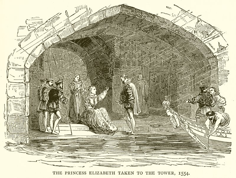 राजकुमारी एलिजाबेथ टॉवर, 1554 में ले गई द्वारा अंग्रेजी स्कूल