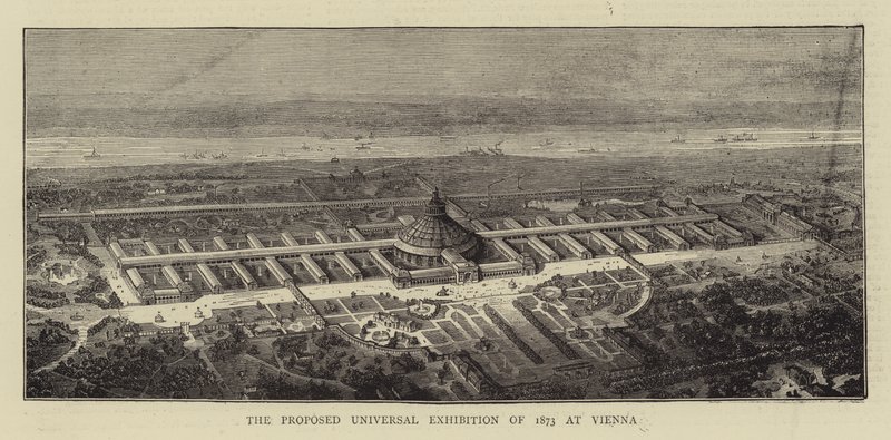 वियना में 1873 की प्रस्तावित सार्वभौमिक प्रदर्शनी (उत्कीर्णन) द्वारा अंग्रेजी स्कूल