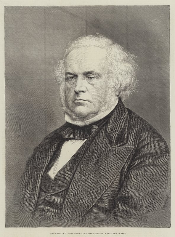 सही माननीय जॉन ब्राइट, बर्मिंघम के सांसद, 1857 में चुने गए (उत्कीर्णन) द्वारा अंग्रेजी स्कूल