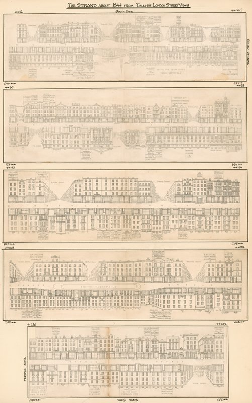 द स्ट्रैंड लगभग 1844 टालिस लंदन स्ट्रीट व्यू से द्वारा अंग्रेजी स्कूल