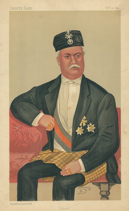 जोहोर का सुल्तान, जोहोर, 17 अक्टूबर 1891, वैनिटी फेयर कार्टून द्वारा अंग्रेजी स्कूल