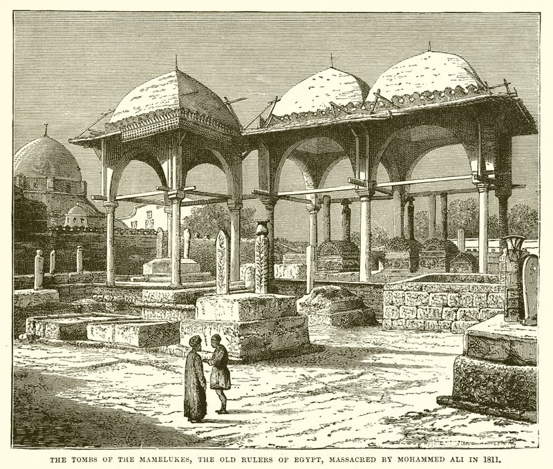 1811 में मोहम्मद अली द्वारा सामूहिक रूप से मिस्र के पुराने शासकों मैमेलुकेज़ की कब्रें द्वारा अंग्रेजी स्कूल
