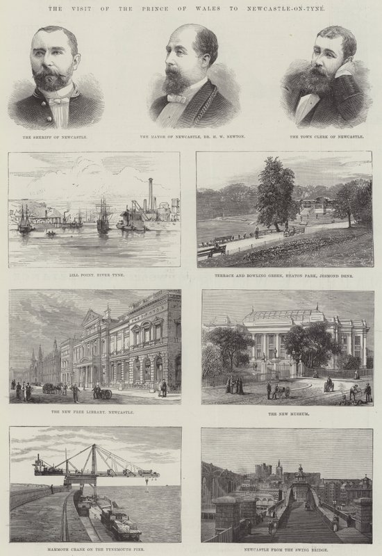 वेल्स के राजकुमार की न्यूकैसल-ऑन-टाइन की यात्रा (उत्कीर्णन) द्वारा अंग्रेजी स्कूल