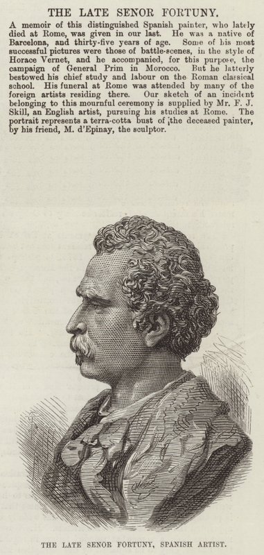 स्वर्गीय सेनोर फॉर्च्यूनी, स्पेनिश कलाकार (उत्कीर्णन) द्वारा अंग्रेजी स्कूल