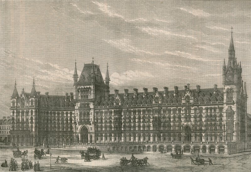 लंदन के मिडलैंड रेलवे स्टेशन का नया होटल, Euston Road द्वारा अंग्रेजी स्कूल