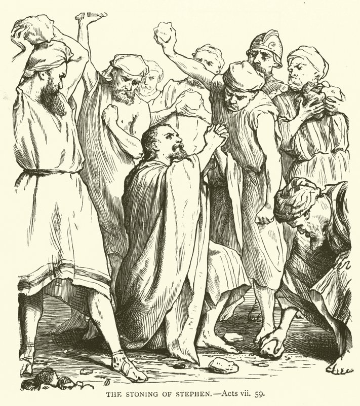 स्टीफन का पत्थर, अधिनियमों, vii, 59 (उत्कीर्णन) द्वारा अंग्रेजी स्कूल