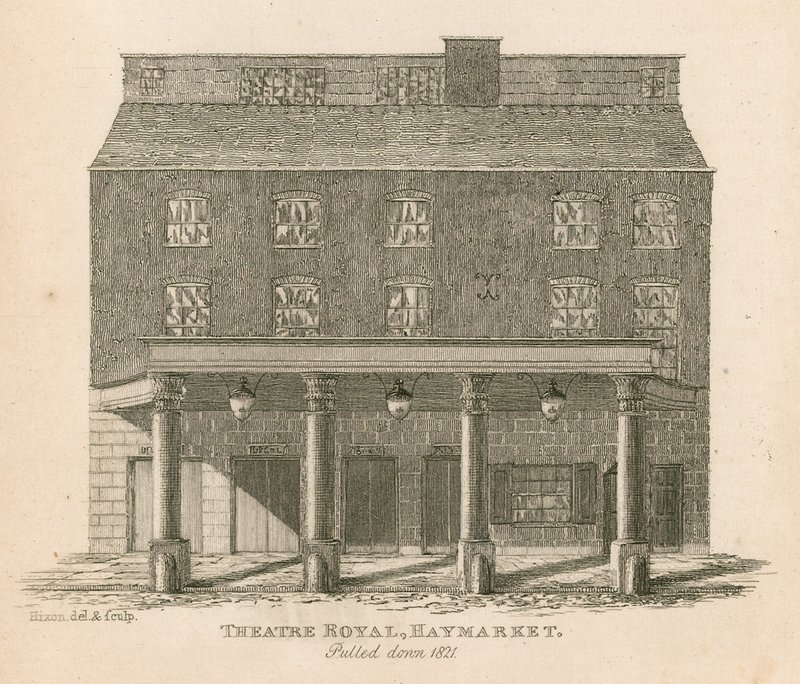 थिएटर रॉयल, हेमार्केट, लंदन ने 1821 को खींच लिया द्वारा अंग्रेजी स्कूल