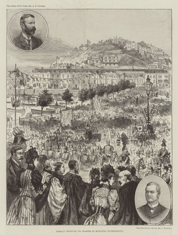 Torquay नगर निगम के अपने चार्टर प्राप्त कर रहा है (उत्कीर्णन) द्वारा अंग्रेजी स्कूल