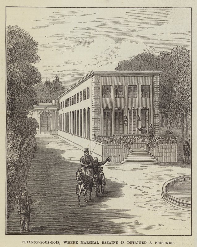 Trianon-sous-Bois, जहां मार्शल Bazaine एक कैदी (उत्कीर्णन) को हिरासत में लिया गया है द्वारा अंग्रेजी स्कूल