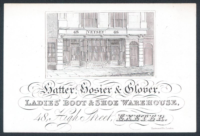 Veysey, hatter, hosier & glover, trade card द्वारा अंग्रेजी स्कूल