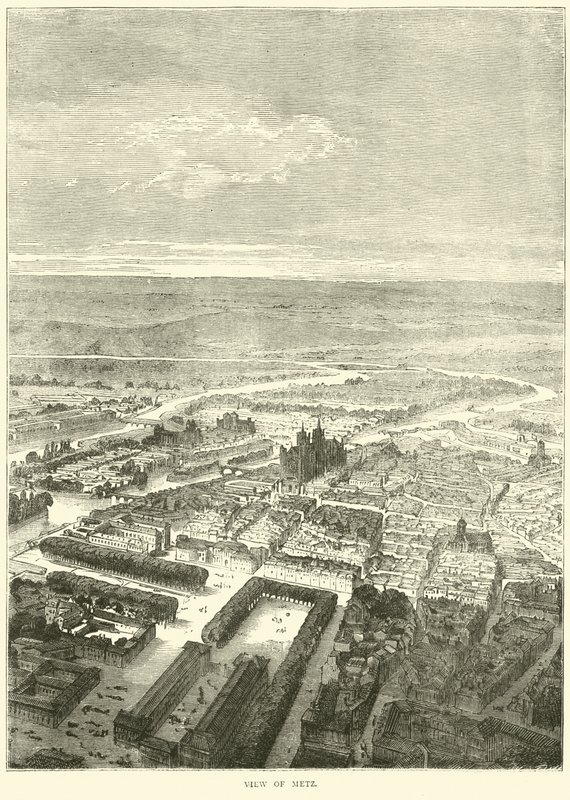 मेट्ज़ का दृश्य, अक्टूबर 1870 द्वारा अंग्रेजी स्कूल