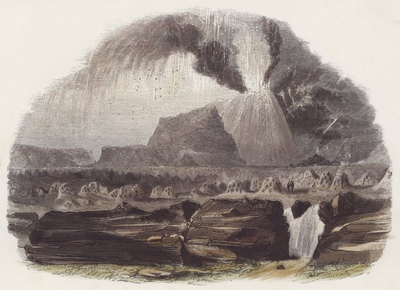 ज्वालामुखी (रंगीन उत्कीर्णन) द्वारा अंग्रेजी स्कूल